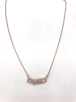 collana family con zirconi in argento
